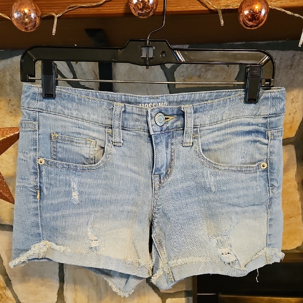 Mossimo Supply Co. Blue Jean Shorts Distressed Cut-Offs